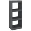 vidaXL Book Cabinet/Room Divider Grey 40x30x103.5 cm Solid Pinewood