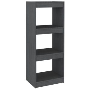 vidaXL Book Cabinet/Room Divider Grey 40x30x103.5 cm Solid Pinewood