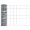 vidaXL Fence with Post Silver 0.6 x 25 m Steel