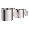 vidaXL 2 Piece Stock Pot Set 98/50 L Stainless Steel