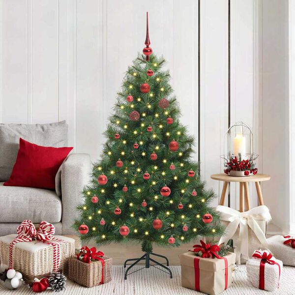 vidaXL Artificial Christmas Tree with 150 LEDs Green 150 cm PE and PVC