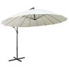 vidaXL Hanging Garden Parasol White 3 m Aluminium Pole