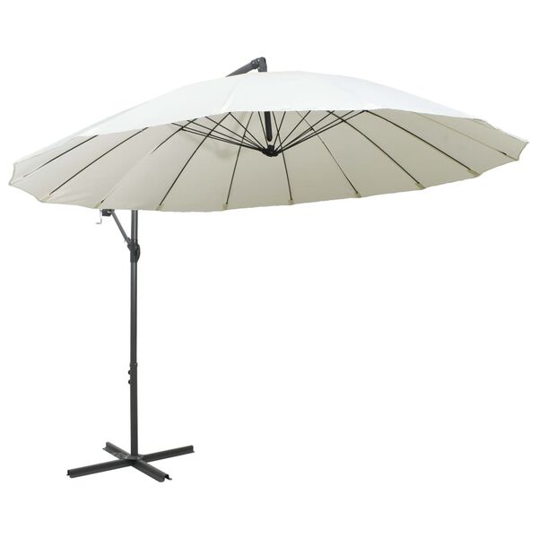 vidaXL Hanging Garden Parasol White 3 m Aluminium Pole
