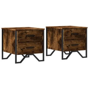 vidaXL Bedside Cabinets 2 pcs Smoked Oak 40x41x40 cm Engineered Wood