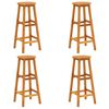 vidaXL Bar Stool | Set of 4 | Acacia Wood Color | Solid Acacia wood | Standard