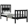 vidaXL Bed Frame without Mattress Black Small Single Solid Wood Pine