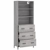 vidaXL Highboard Grey Sonoma 69.5x34x180 cm Engineered Wood