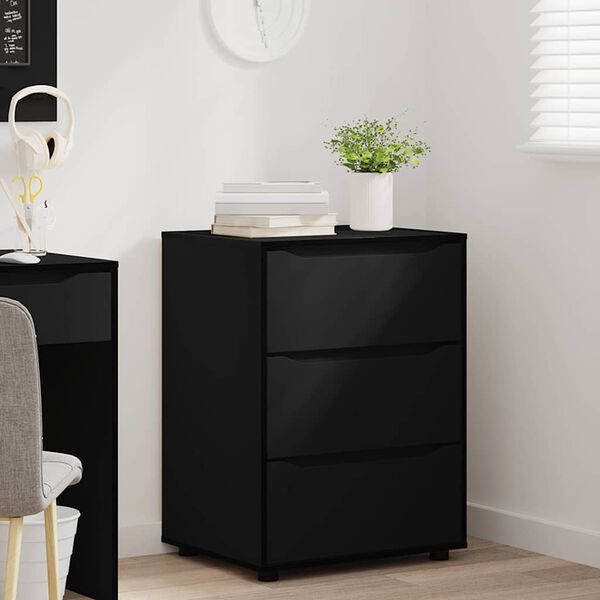 vidaXL Storage Cabinet Black 60 x 48 x 81 cm Engineered Wood