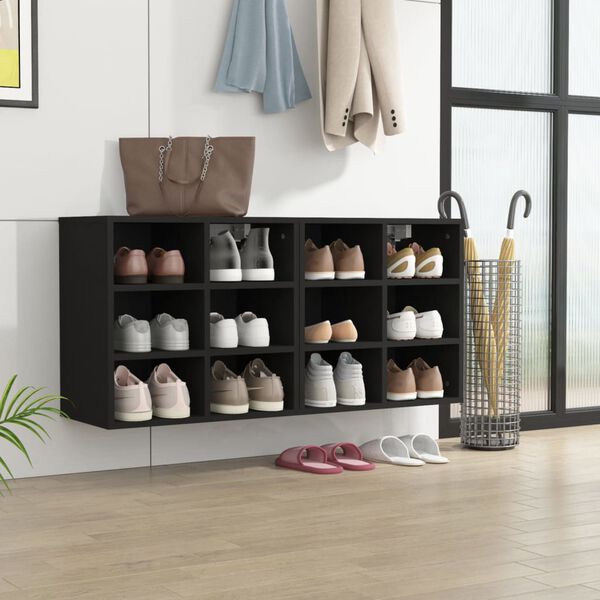 vidaXL Shoe Cabinets 2 pcs Black 52.5x30x50 cm