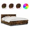 vidaXL Bed Frame Smoked Oak 200 x 200 cm Engineered Wood