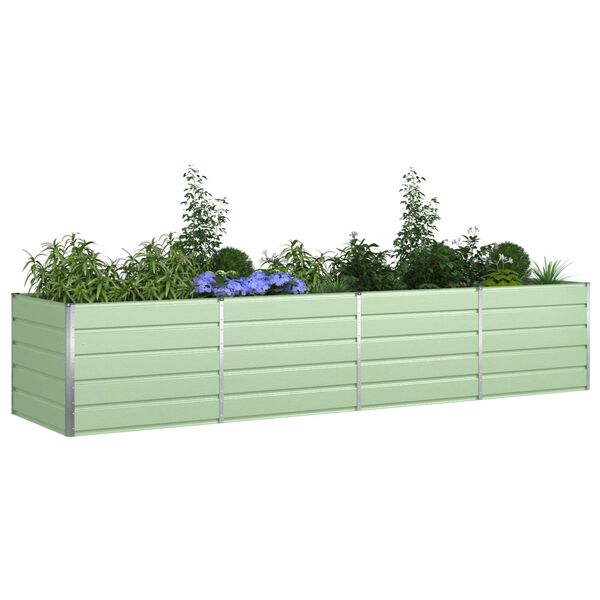 vidaXL Planter Pastel Green 385 x 100 x 75 cm Galvanised Steel