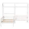 vidaXL Bed and Bench Set with Roof without Mattress White 80x200 cm