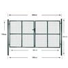 vidaXL Double Door Fence Gate 300x150 cm Powder-Coated Steel