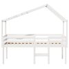 vidaXL High Sleeper Bed without Mattress White 90x200 cm Solid Wood Pine