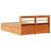 vidaXL Bed Frame with Headboard Wax Brown 150x200 cm King Size Solid Wood Pine