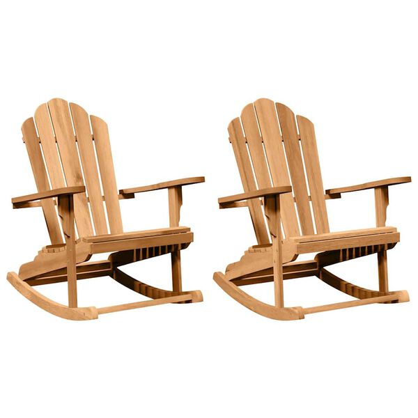 vidaXL Adirondack Rocking Chair 2 pcs Brown 100 x 77 x 99 cm