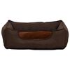 vidaXL Dog Bed Brown 110.5x80.5x26 cm Linen Look Fleece