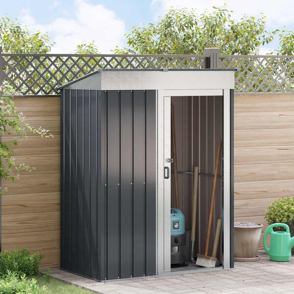 vidaXL Garden Sheds Anthracite 137 x 81 x 180 cm Metal