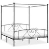 vidaXL Bed Frame without Mattress with Canopy Black 200x200 cm Metal