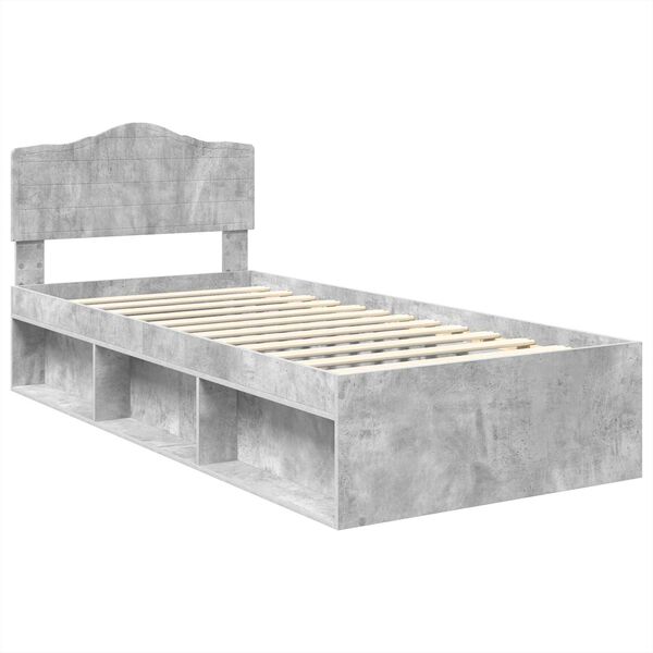 vidaXL Bed Frame Concerte Grey 75 x 190 cm Solid Pine Wood