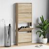 vidaXL Shoe Cabinet Oak 59x17x150 cm Engineered Wood