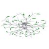 vidaXL Ceiling Lamp with Acrylic Crystal Leaf Arms for 5 E14 Bulbs Green