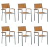 vidaXL Stacking Chair 6 pcs Brown Solid Acacia Wood Stackable