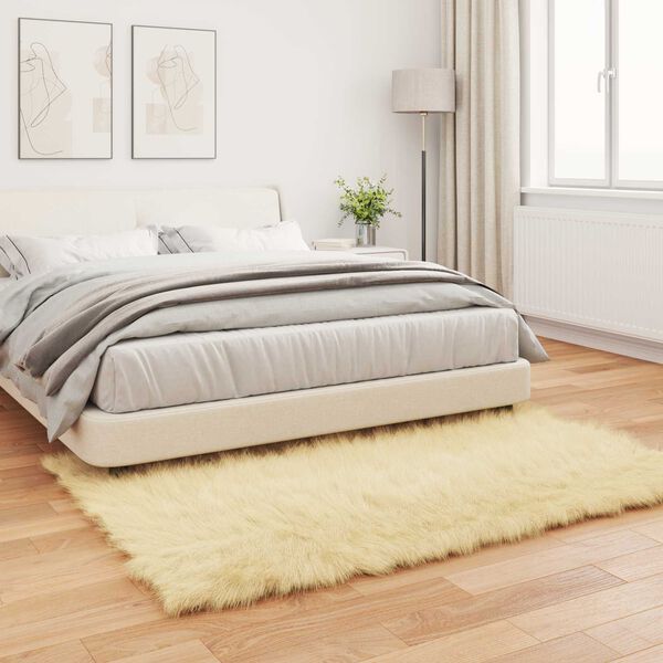 vidaXL Faux Sheepskin Rug Tafalla Cream 160 x 230 cm Polyester