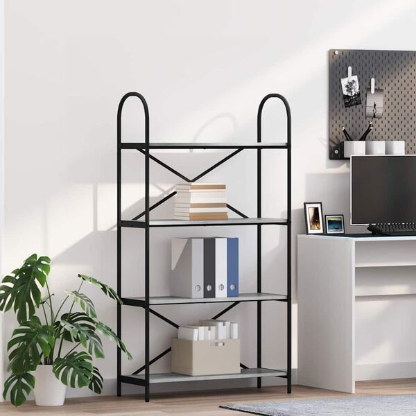 vidaXL Bookshelf Grey Sonoma 80 x 30 x 146 cm Engineered wood