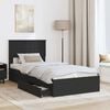 vidaXL Storage Bed with Headboard Black 100 x 200 cm Engineered Wood