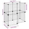 vidaXL 12-Panel Pet Cage with Door Black 35x35 cm Steel