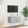 vidaXL TV Wall Cabinet with LED Lights Concrete Grey 60x35x31 cm