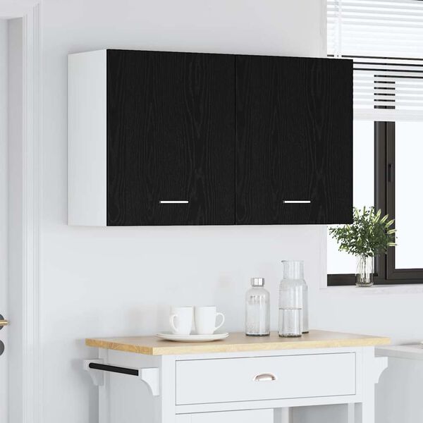 vidaXL Hanging Cabinet with Shelf Lyon 2 pcs Black Oak 50 x 31 x 60 cm