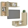 vidaXL 4 Piece TV Cabinet Set Sonoma Oak Engineered Wood