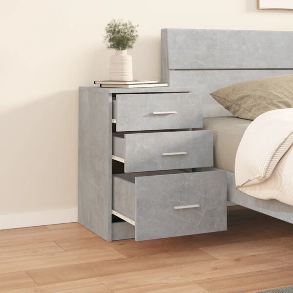 vidaXL Bed Cabinet Concrete Grey 40x40x63 cm Engineered Wood