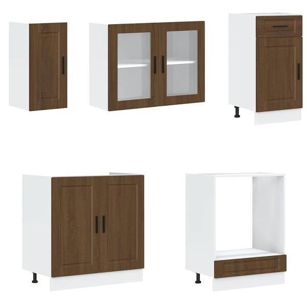 vidaXL 8 Piece Kitchen Cabinet Set Kalmar Brown Oak Engineered Wood