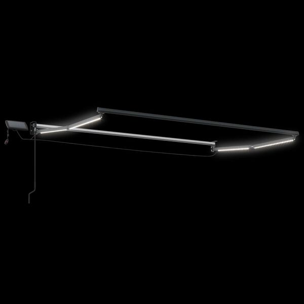 vidaXL Manual Retractable Awning with LEDs Red 3.5 x 2 m