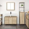 vidaXL Bathroom Furniture Set with Drawer 2 pcs Sonoma Oak and Black