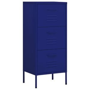 vidaXL Storage Cabinet | Navy Blue | Steel | Medium | Adjustable Feet