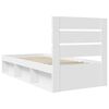 vidaXL Bed Frame with Headboard White 100 x 200 cm Solid Pine Wood