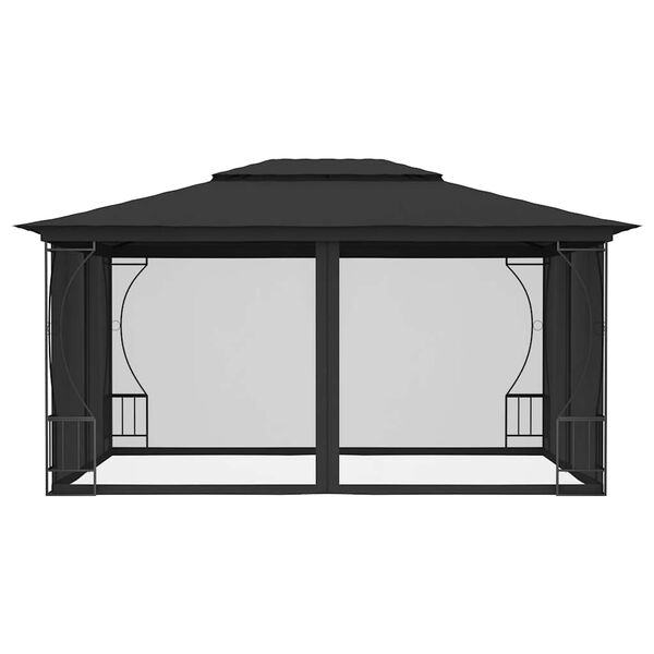 vidaXL Gazebo with Nets 300x400x265 cm Anthracite