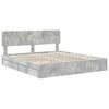 vidaXL Storage Bed Concrete Grey 200 x 200 cm Engineered Wood