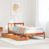 vidaXL Bed Frame without Mattress Wax Brown 75x190 cm Small Single Solid Wood Pine