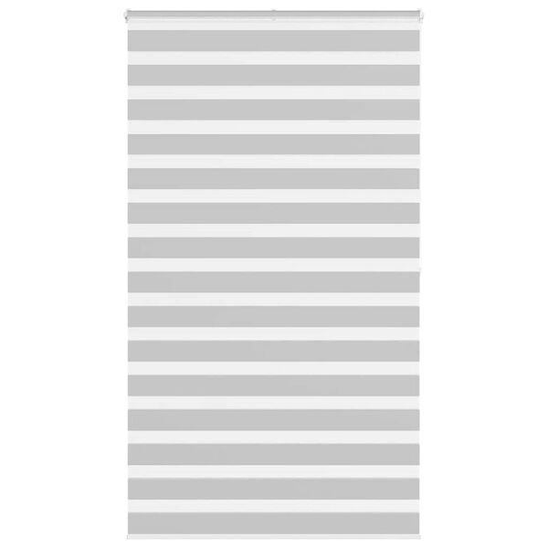 vidaXL Zebra Blind Light Grey 135x200 cm Fabric Width 130.9 cm Polyester