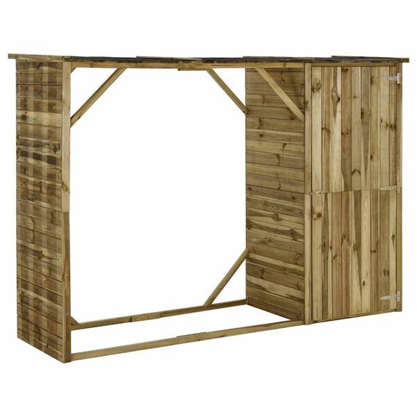 vidaXL Garden Firewood Tool Storage Shed Pinewood 253x80x170 cm