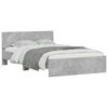 vidaXL Bed Frame with Headboard and LED Concrete Grey 140x190 cm