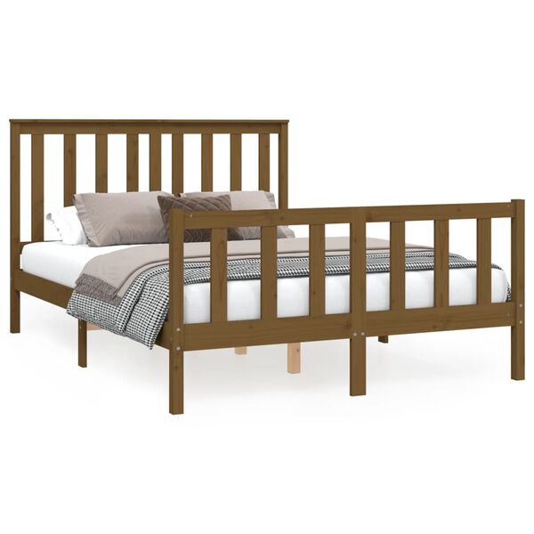 vidaXL Bed Frame without Mattress Honey Brown 140x200 cm Solid Wood Pine