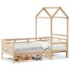 vidaXL Day Bed with Roof without Mattress 90x190 cm Single Solid Wood