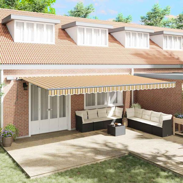 vidaXL Retractable Awning Manual Multicolour 600 x 300 cm Fabric