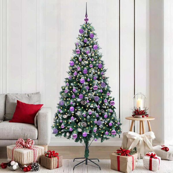 vidaXL Artificial Christmas Tree with 300 LEDs with Stand Green 210 cm
